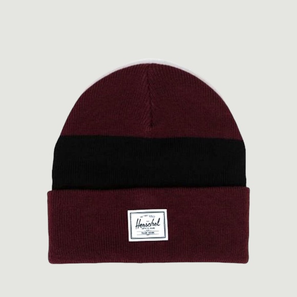 Unisex Adults Herschel Elmer Beanie - Port/Black, One Size. 1065-1818 - Picture 1 of 1